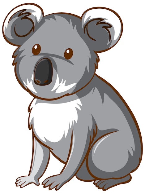 Free vector koala bear animal cartoon on white background