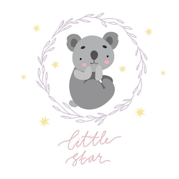 Free vector koala little star