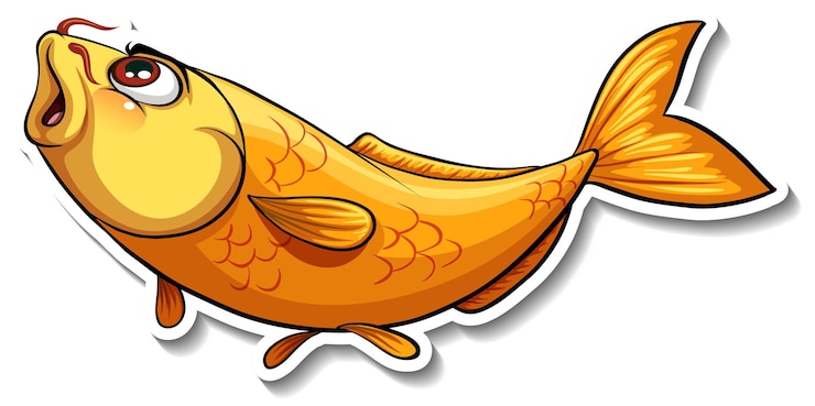 無料Vector 鯉魚漫画ステッカー