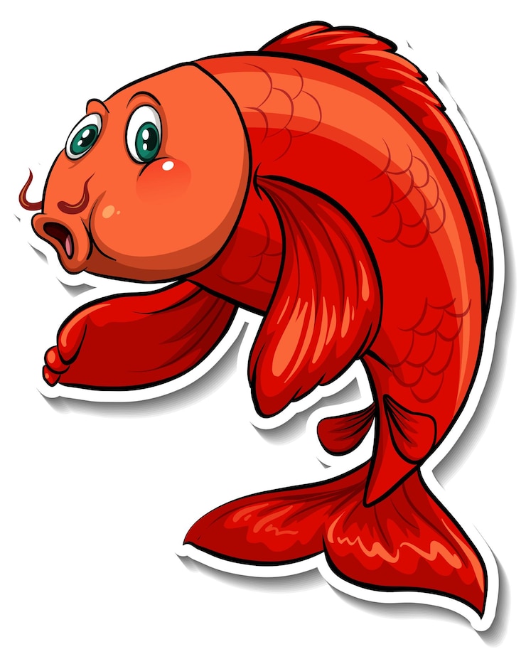 Free Vector koi carp fish cartoon sticker