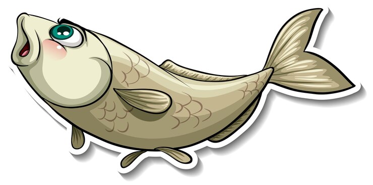 Free Vector koi carp fish cartoon sticker