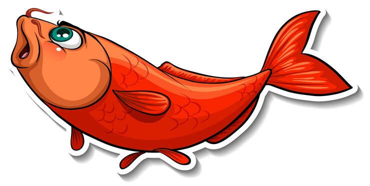 Free Vector koi carp fish cartoon sticker