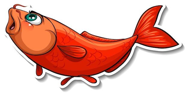 Koi carp fish cartoon sticker