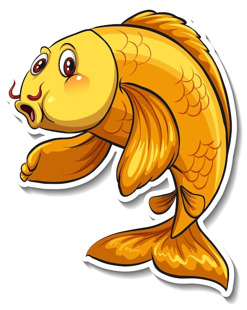 Free vector koi carp fish cartoon sticker