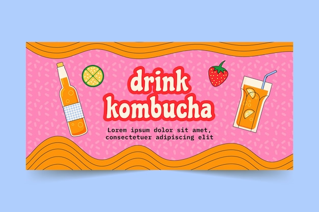 Free vector kombucha banner design