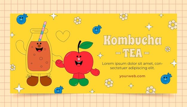 Free vector kombucha banner design