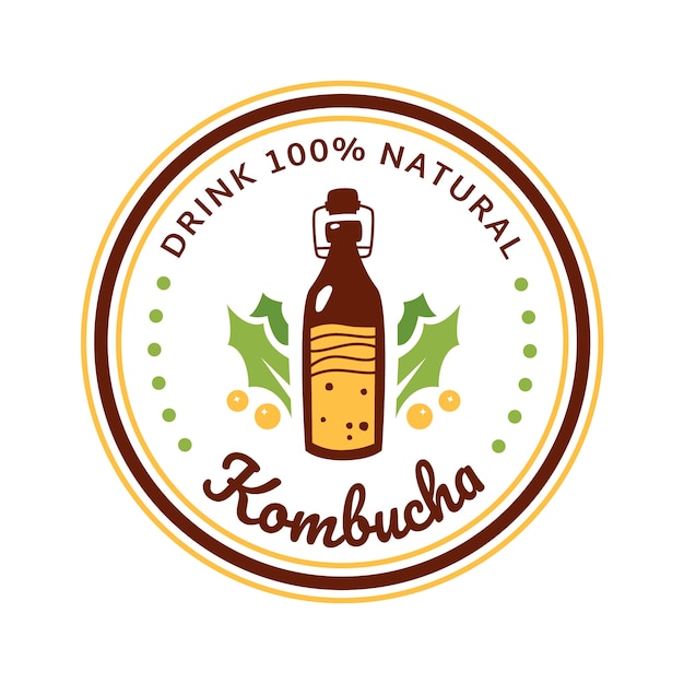 Free vector kombucha logo design template