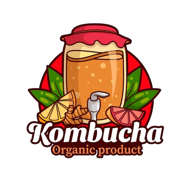 Kombucha logo design template