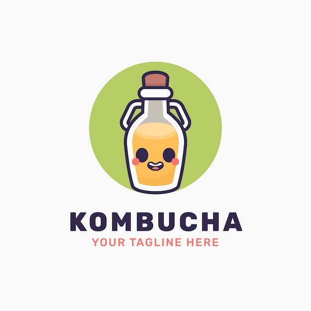 Modello di progettazione del logo Kombucha