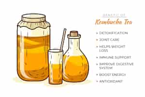 Free vector kombucha tea benefits