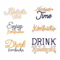 Free vector kombucha tea - lettering collection