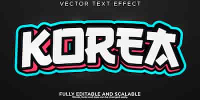 Free vector korea text effect editable sticker modern font style