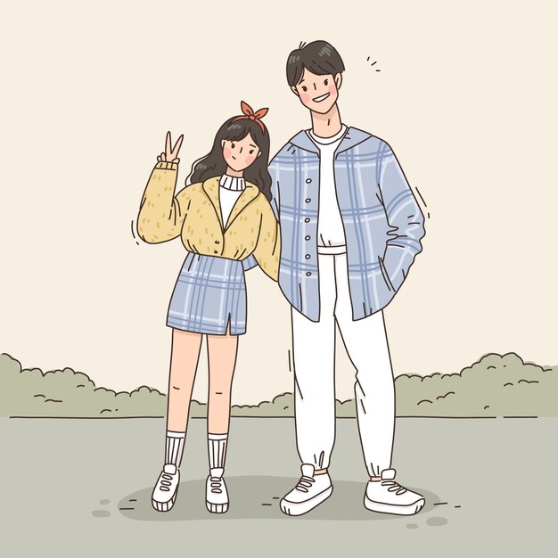 Korean drawing style character design