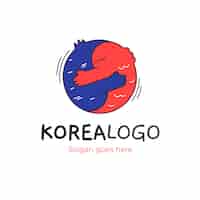 Vettore gratuito design del logo coreano