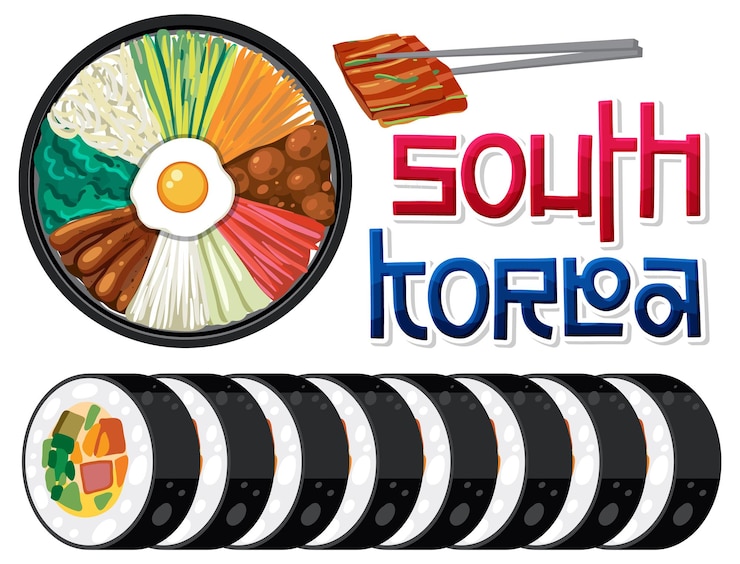 Free Vector korean traditional food vector