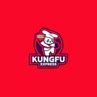 Kung fu panda with ramen logo design inspirations