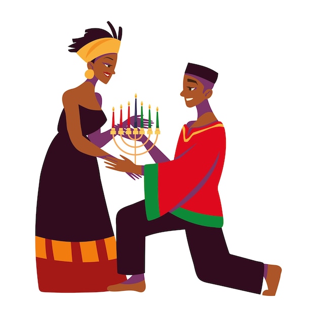 Free vector kwanzaa happy couple illustration design