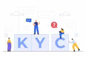 Free vector kyc mean know your customer, which is the process of authentication