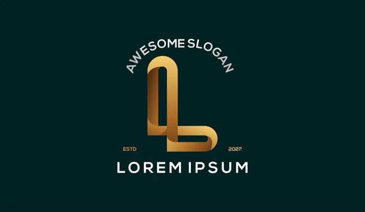 Free Vector l initial luxury retro vintage gradient logo