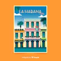 Free vector la habana retro promotional flyer