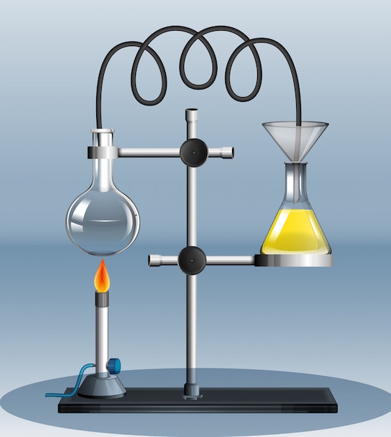 Lab experiment with burning liquid