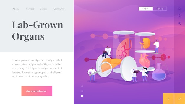 Lab-Grown organs landing page template