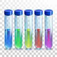 Free vector lab test tubes with chemical liquid set vector