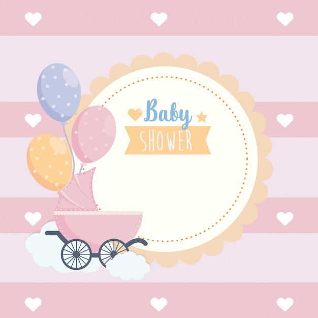 Free vector label of baby shower poster celebration