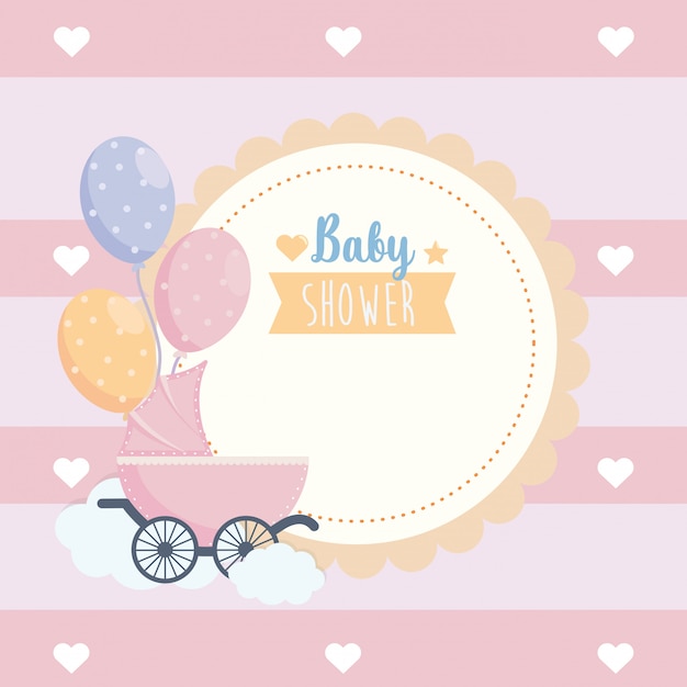 Free vector label of baby shower poster celebration