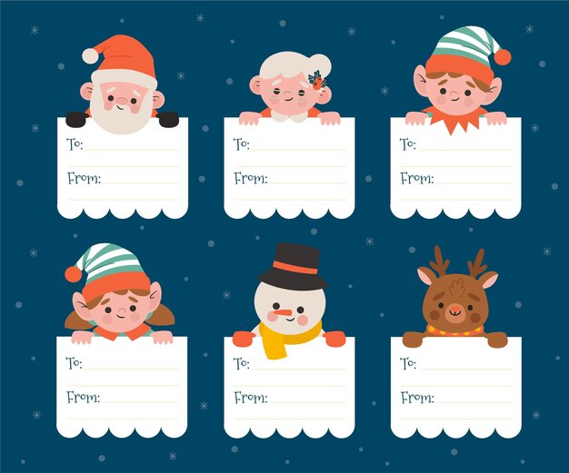 Free vector label collection for christmas design