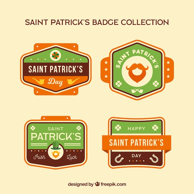 無料ベクター st patricksの日のラベルコレクション