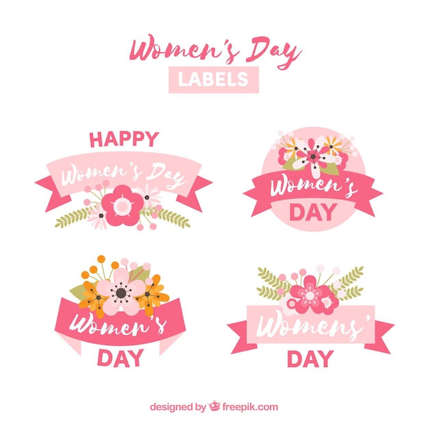 Label collection of four for womans day