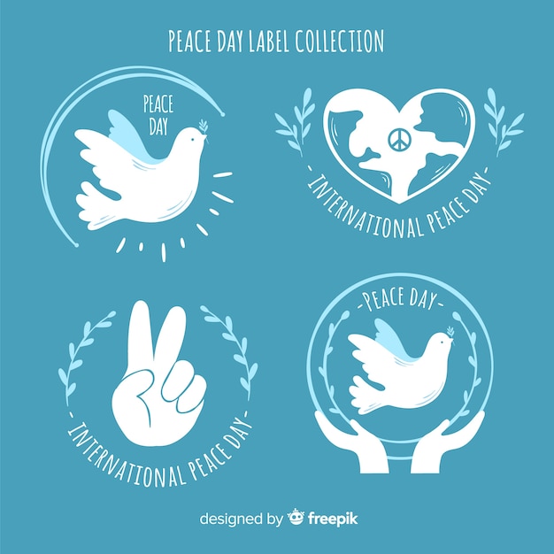 Free Vector label collection of peace signs and symbols