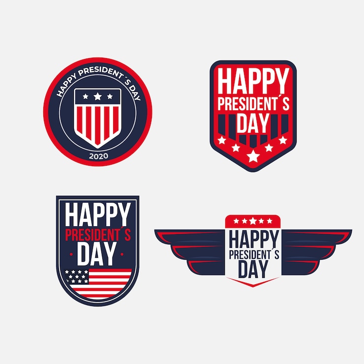 Free Vector label collection with presidents day theme