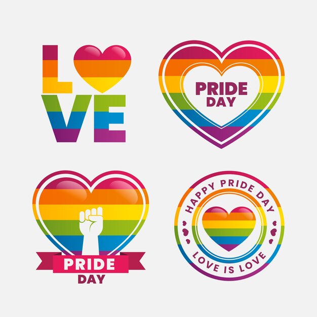 Free vector label collection with pride day