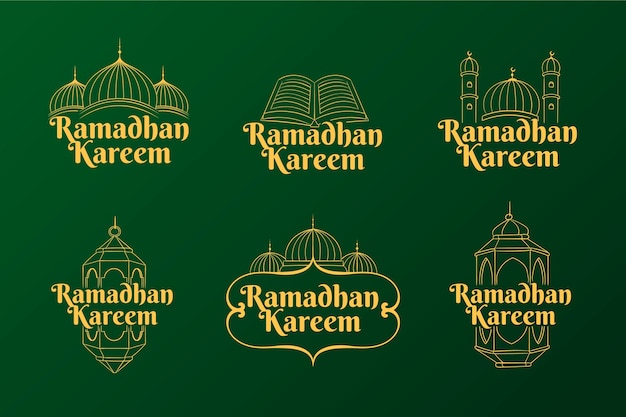 Collezione di etichette con ramadan