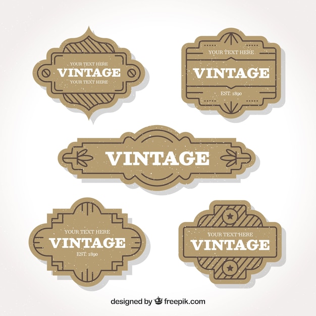 Free vector label collection with vintage style