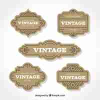 Free vector label collection with vintage style