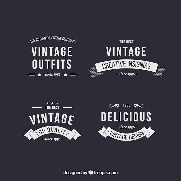 Free vector label collection with vintage style