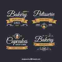 Free vector label collection with vintage style