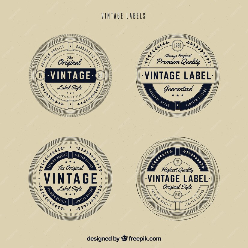 Free Vector | Label collection with vintage style