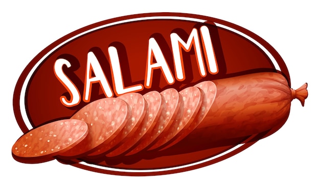 Free vector label design with salami