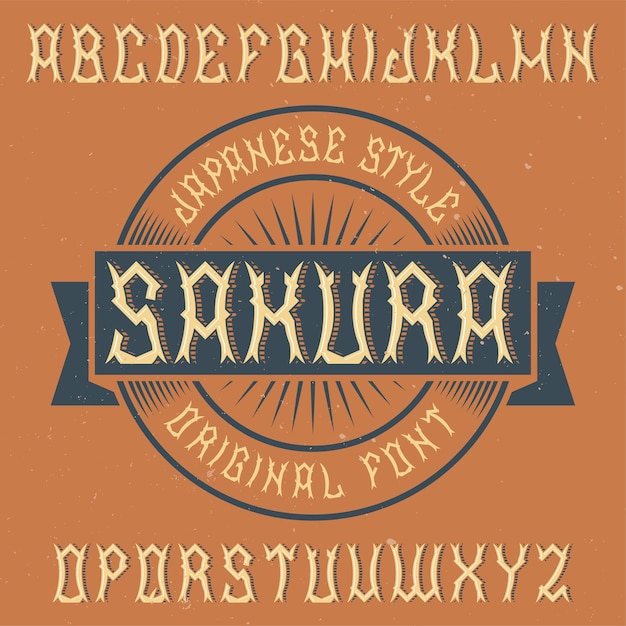 Label font named sakura