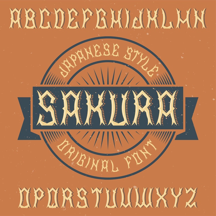 Free Vector label font named sakura