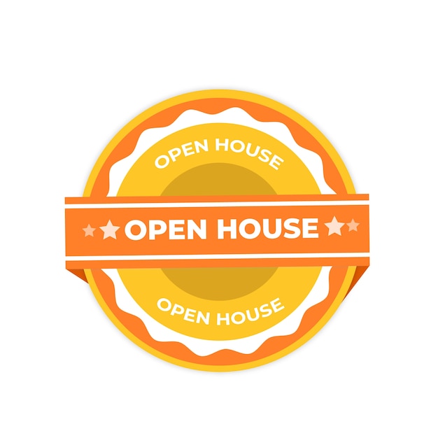 Free vector label for open house