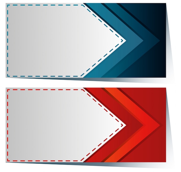 Free vector label template with blue and red arrow