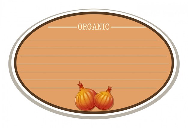 label with copy space and onions