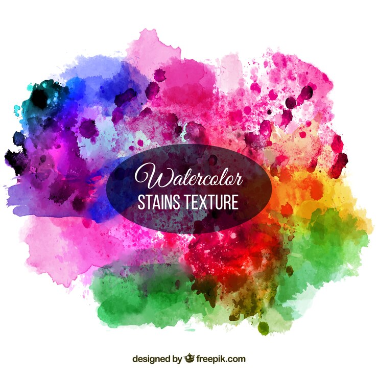 Free Vector label with paint stains full color