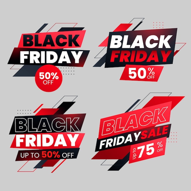 Free vector labels or badges collection for black friday sales