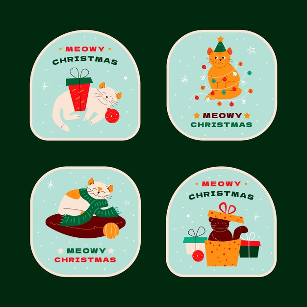 Labels/badges collection for christmas season celebration